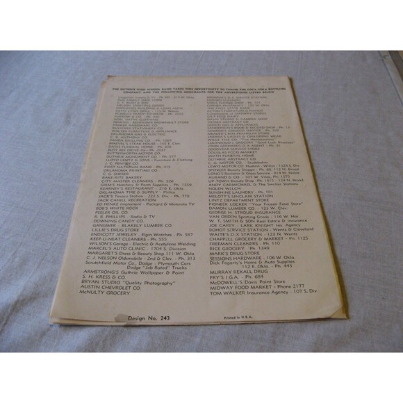 1956 High School Football Progam Guthrie vs Stillwater Jelsma Stadium Coca Cola - Picture 2 of 3